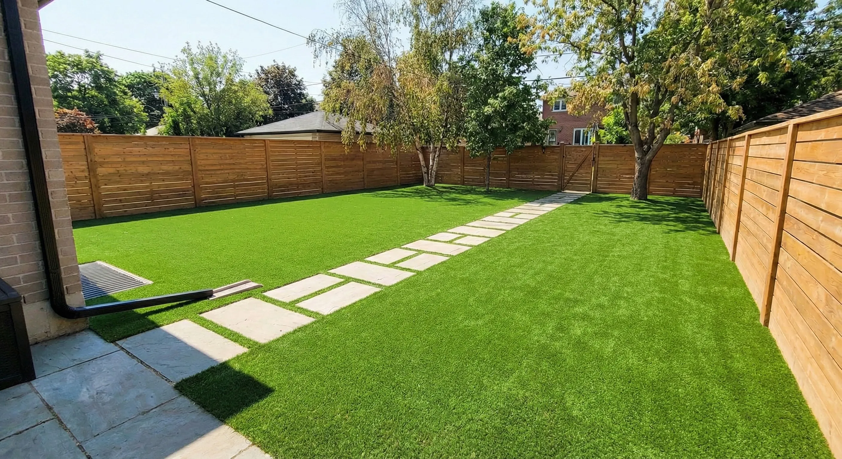 Spacious artificial turf dog run in Markham